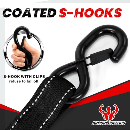 Image of Retractable Ratchet Straps 4 Pack, 1.5in x 15ft Motorcycle Tie Down Straps