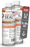 WiseBond Quick Set Seal 1-Quart Kit, Epoxy Resin Seal Wood Live Edges, Fill Cracks, Prevent Air Bubbles, Fast Curing DIY Sealer for Countertop Surfaces, Bar Top, River Table