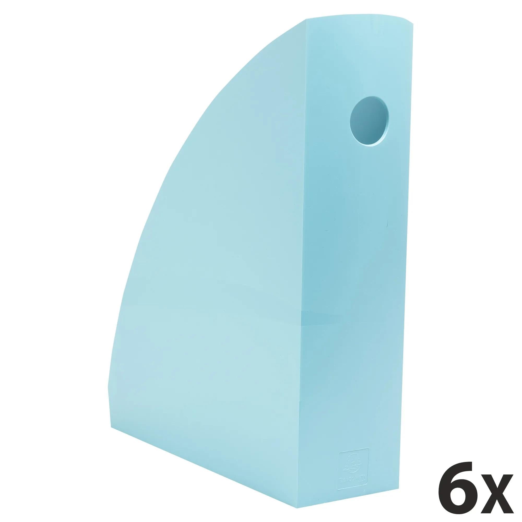 Exacompta - Réf. 18233D - Carton de 6 porte-revues MAG-CUBE Skandi, catalogues, classeur à revues, magazines, rangement pour documents - Dimensions 26,6x8,2x30,5 cm - A4+ - Bleu givré