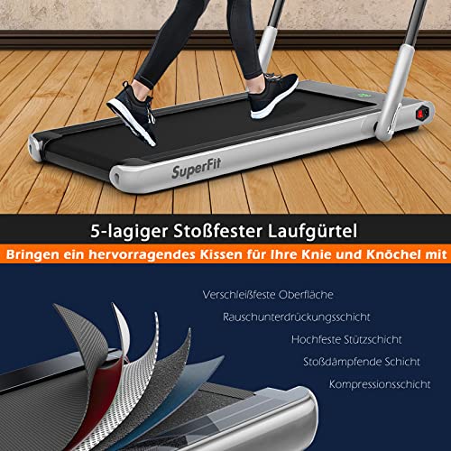 GOPLUS 2-in-1 inklapbare loopband, compacte loopmachine met 1-12 km/u snelheid, met afstandsbediening of app, led-display en bluetooth voor kantoor en thuis, belastbaar tot 120 kg - Afbeelding 5