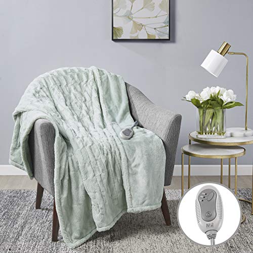 MP2 Heated Throw Blanket Electric Lap Blanket Faux Fur to Microlight 50" x