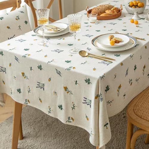 Nappe en coton et lin brodé pour repas de famille et table café - 3