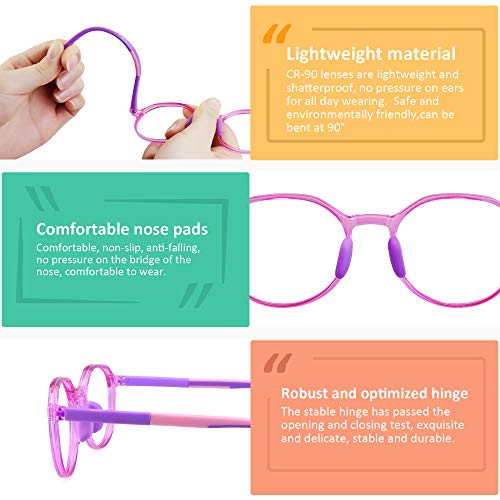 Image of VisionGlobal Blue Light Blocking Glasses for kids, Anti Eyestrain and Blurry, Computer Glasses, Anti Glare