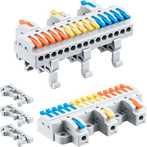 Borniers de rail DIN à connexion rapide pour circuits 28-12 AWG