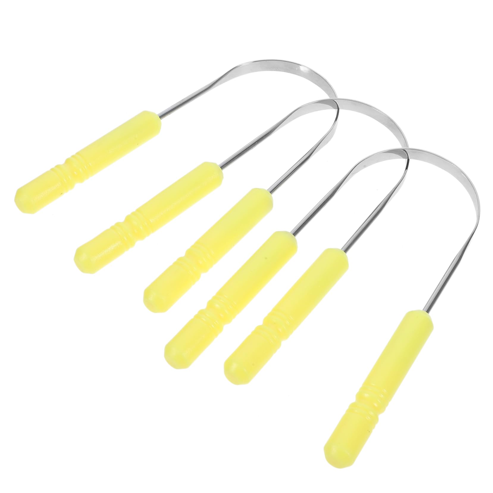 CALLARON 5 Set Raschietto Per Lingua Raschietto Della Lingua Raschietti Per La Lingua Per L'igiene Orale Raschietto Per L'igiene Orale Pulisci Lingua Acciaio Inossidabile Giallo 3 Pezzi * 5