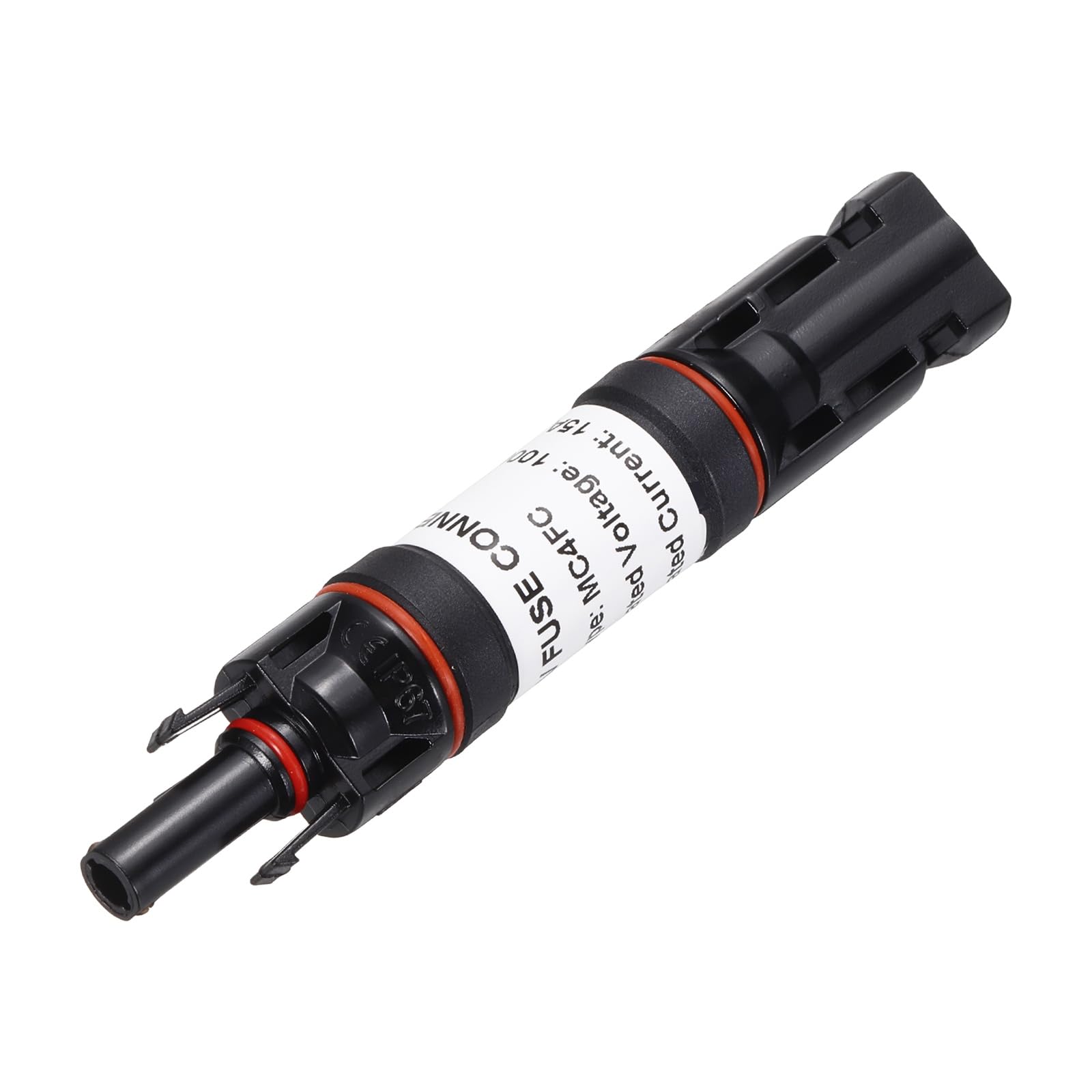 sourcing map 15A Solar Fuse Holder Inline, 1000V IP67 Waterproof Male and Female Connector with Fuse for Solar Photovoltaic System
