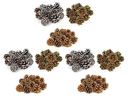 Set of 135 Pinecone Christmas Table Scatter! Glitter Frosted Winter-Themed...