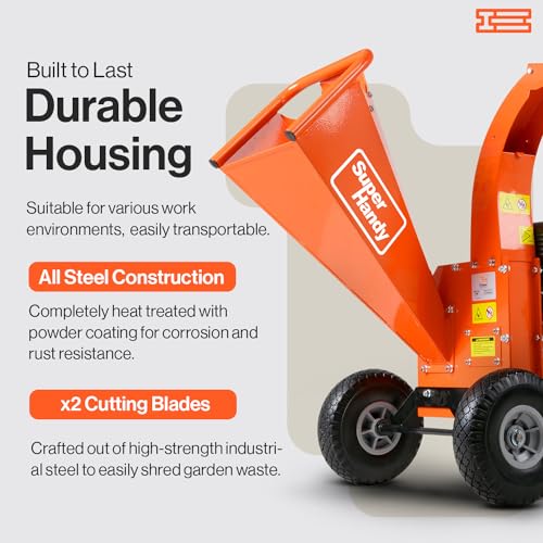 Superhandy GUO035 Mini Wood Chipper Shredder Mulcher Heavy Duty 7Hp Compact Design 3 Inch Inch Max Capacity thumb #5