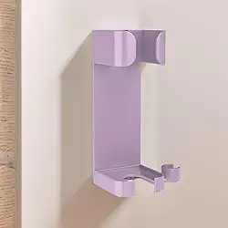 Suporte de armazenamento de chapinha, rack de armazenamento de secador de cabelo de banheiro, rack de armazenamento não perfurado, 1 pacote, roxo