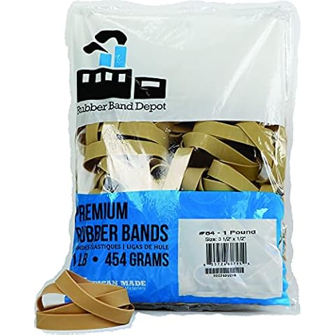 Rubber Bands, Rubber Band Depot, Size #84 (3-1/2" x 1/2'') - 1 Pound Bag Cover
