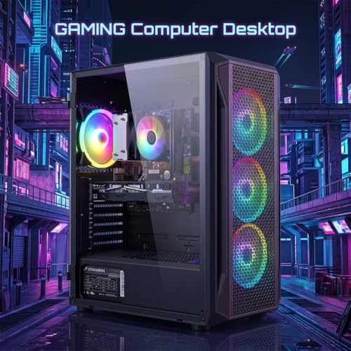 Image of STGAubron Gaming PC Desktop,Core I7,RTX 3060Ti 8G,16G RAM,512G SSD | Gaming Computer Tower for Streaming,Video Editing,Home,School,I7 up to 3.9GHz,ARGB Fan,WiFi 6,BT 5.0,4K DP,HDMI,Win11 Home