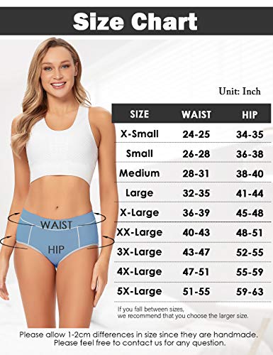 Image of POKARLA Women's Cotton Stretch Underwear Briefs Ladies Mid Rise No Muffin Top Hipster Panties Multipack