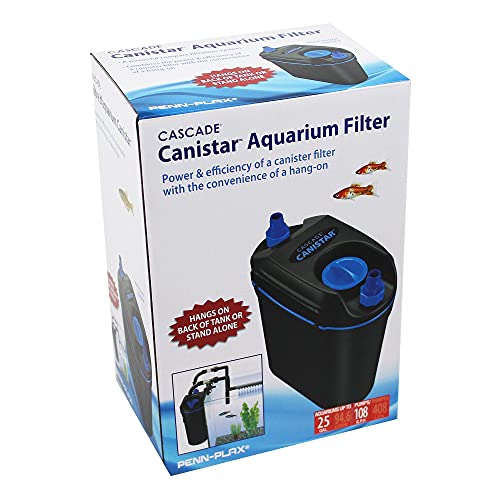 Image of Penn-Plax Cascade Canistar Hang-On Canister Aquarium Filter - Great for Freshwater and Saltwater Fish Tanks - 108 Gallons per Hour (GPH)