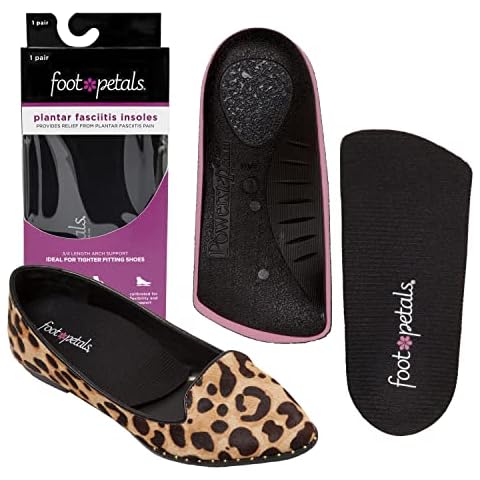 Foot Petals, Plantar Fasciitis 3/4 Length Insole, Arch Support, Arch and Foot Pain Relief for Women, by PowerStep, Medium Cover