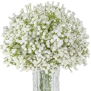 Sukh 10PCS Baby Breath Artificial Flowers Fake Babys Breath Gypsophila Flowers Bulk Realistic Artificial Flowers Bouquet Flores Artificiales para Decoracion for Wedding Party Home Decoration