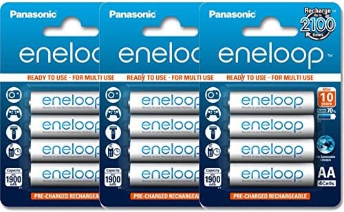 20 Panasonic Eneloop AA BK-3MCCE min 1900 maH Rechargeable Batteries