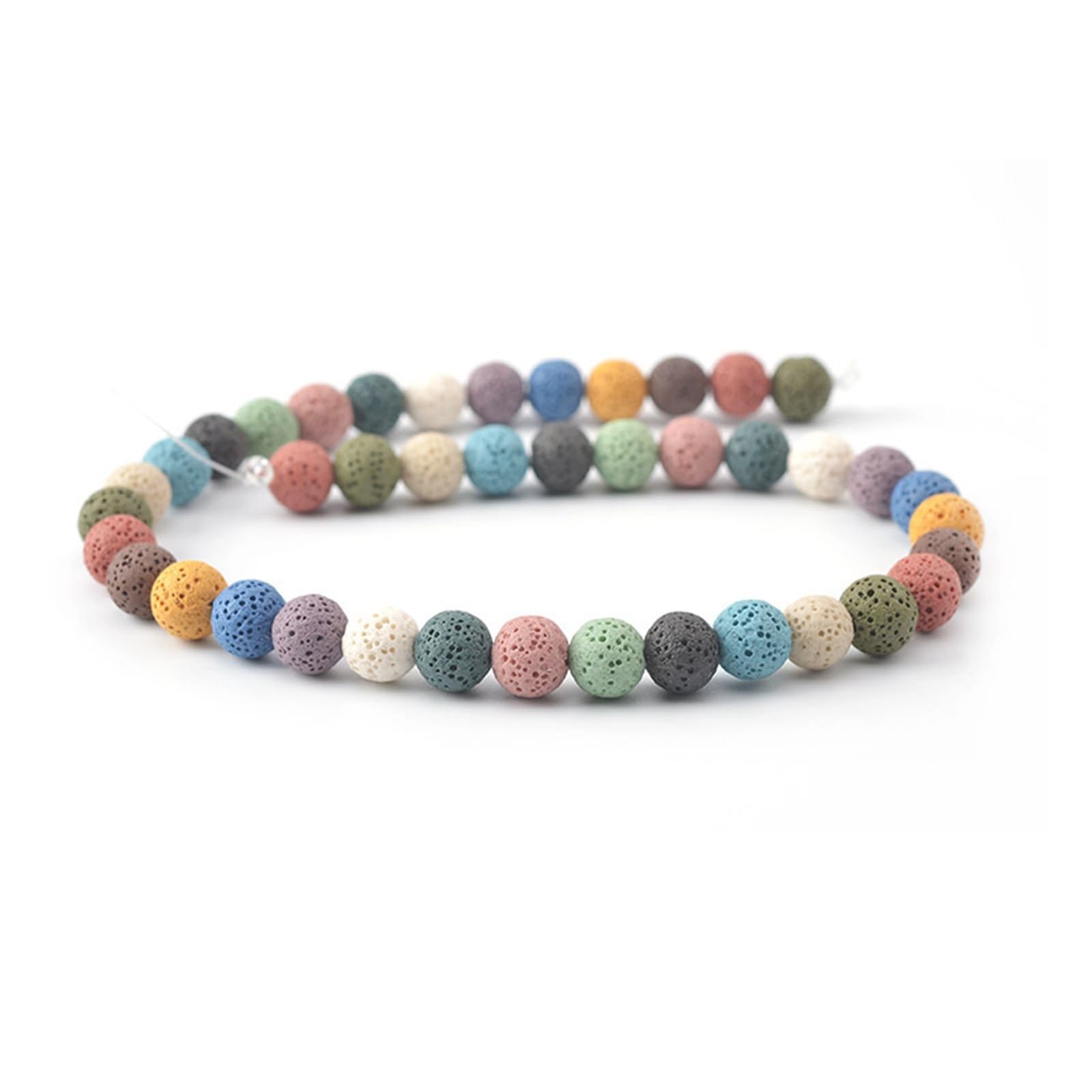 QuxetlRyz Craft Beading Kit Natural Stone Beads Colorful Black Round Loose 6mm-16mm for DIY Necklace Bracelet Jewelry Making(More Color,6mm 60beads)