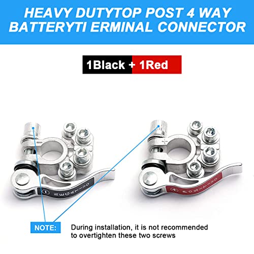 image for Moly Magnolia Car Battery Terminal Connectors, 2Pcs 4 Way Quick Releas