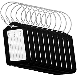 Identificador Maletas Alehop BlueCosto 10 Piezas Negro Identificador Maletas Viaje Etiquetas de Equipaje Etiqueta Maleta