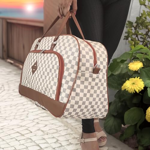 Mala Viagem Bolsa Feminina Bordo Grande Couro Feminina Alça Transversal Removivel Branca Resistente
