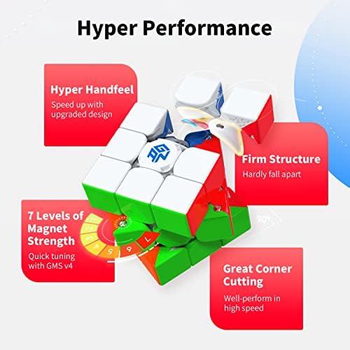 GAN 356 i 3 Stickerless Speed Puzzle Cube, 3x3 Smart Cube 356 i3 Magnetic Cube Intelligent Tracking Timing Movements Steps with CubeStation App Cube Puzzle Toys Robot not Included