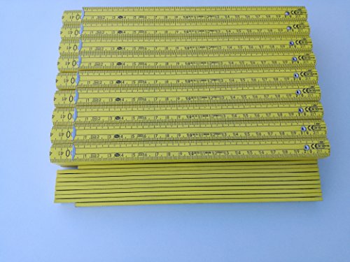 10 ADGA ZOLLSTÖCKE HOLZ NEUWARE ZOLLSTOCK MAßSTAB BAU HAUS GELB ADGA