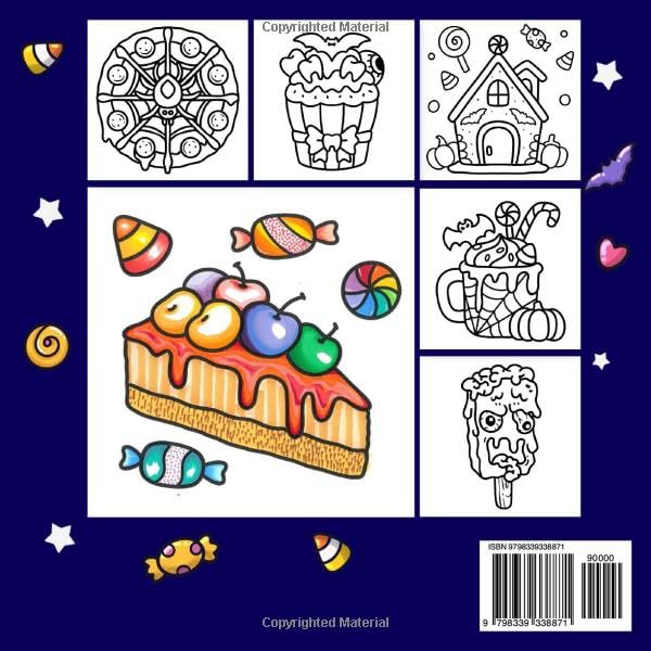 Image of Spooky Snacks - Cute Bold & Easy Coloring Book: Simple Treats Goth Design for Stress Relief and Relaxation. For Adults and Teens