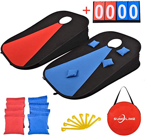 Corn Hole Beans Bags Game Outdoor - Portable Cornhole Boards Set & All
