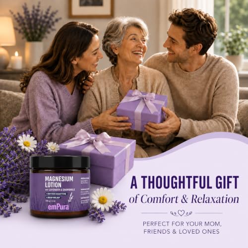 Image of EMPURA Lavender Magnesium Lotion, Relaxing Gifts for Women, 4 Oz
