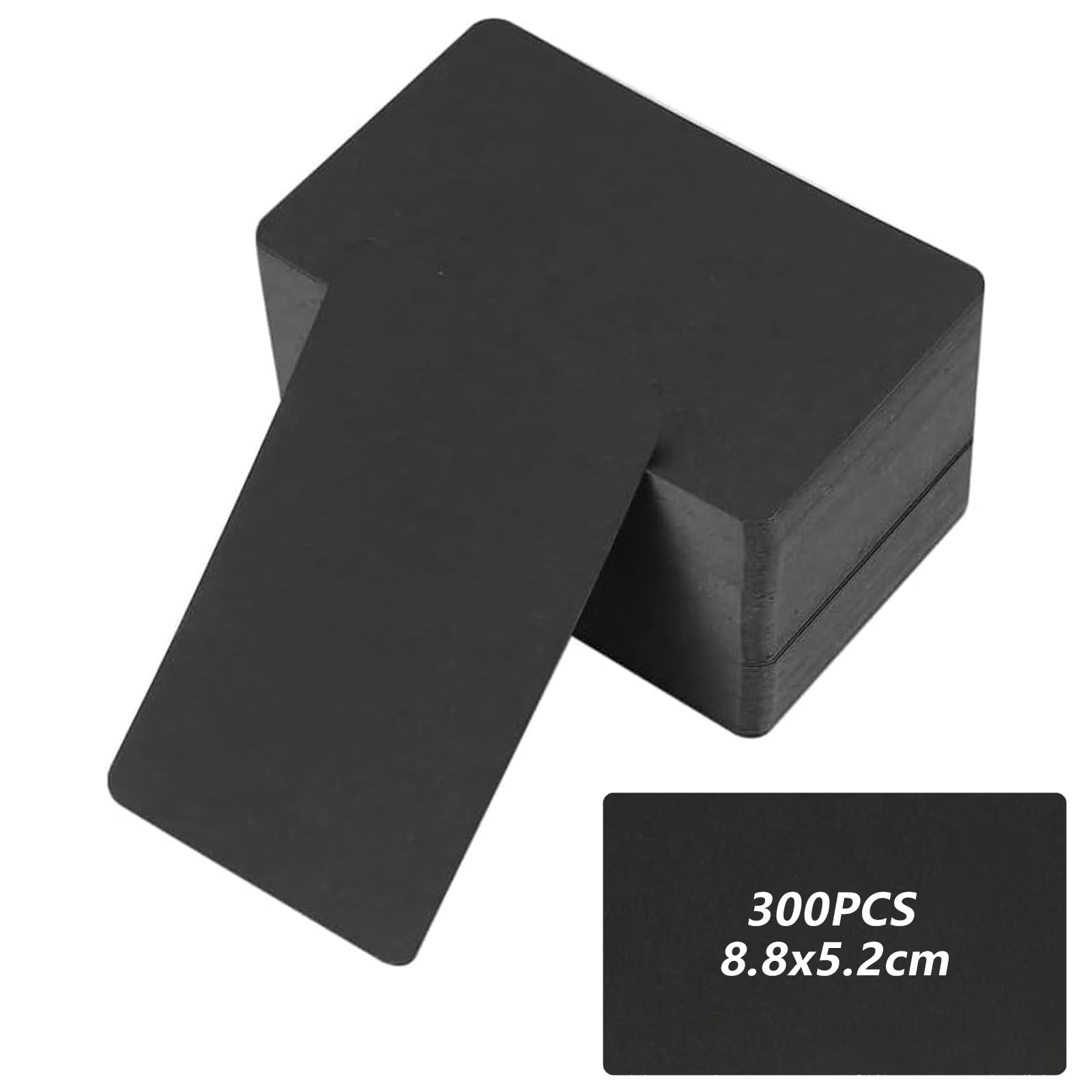 300 Pcs Blank Kraft Cardss, Blank Business Cards Personalised Black, Blank Flash Cards Black Card, for School Home Office Learning Message Word Note Memory Paper Card Gift Tags(3.46x2.13 inch)