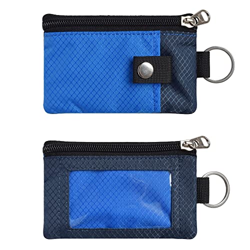 Image of CHENSPRX Minimalist RFID Blocking Small Wallet with ID Window,WaterResistant Zip Id Case Wallet with Lanyard Keychain for Cards,Cash,Travel,Women,Men