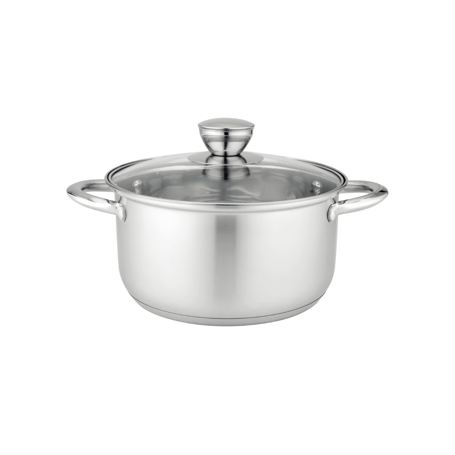 Florina Matteo 16 cm 1,9 L Edelstahltopf mit Glasdeckel | Für Induktion, Gas, Elektro, Ceran | Messskala innen | Spülmaschinengeeignet | Hitzebeständiger Deckel | Langlebig & robust