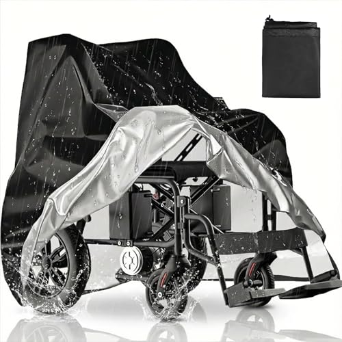 Elfzone Wheelchair Cover - 39.4×29.5×39.4inch,Waterproof & Dustproof Electric Wheelchair Cover ,Prevent Rain, Wind, Dust, Sun & UV for Indoor & Outdoor Use