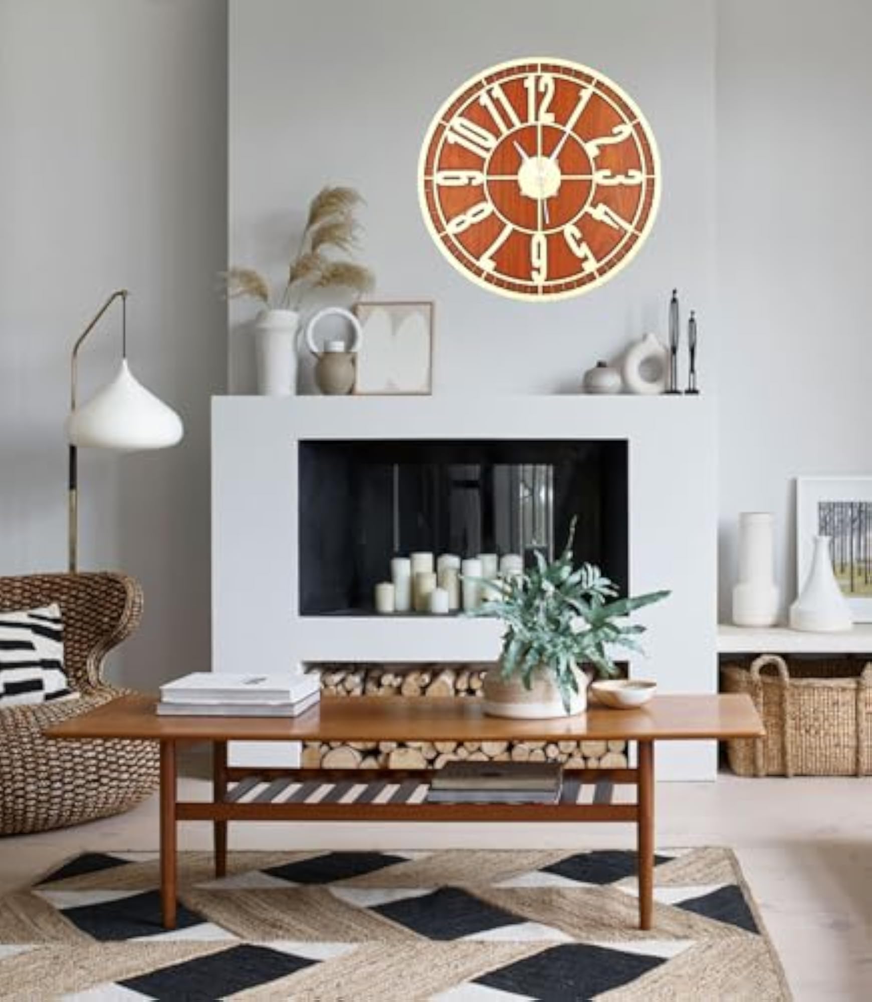 Wooden Silent Non-Ticking Wall Clock for Home Decoration