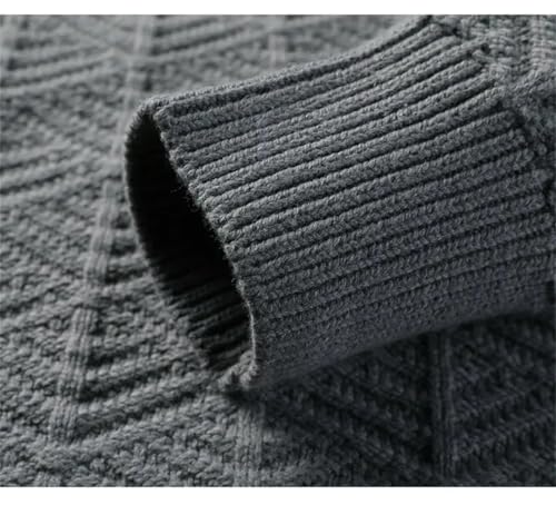 Men Weave Sweater Winter Round Neck Knitted Solid Color Pullover Warm Woolen Sweaters2