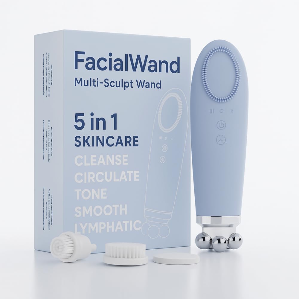 luxxiv FacialWand | Schaffen Sie eine festere, glattere und strahlendere Haut Elektrische Gesichtsreinigungsbürste – Multifunktionaler Peeling-Massagegerät für alle Hauttypen