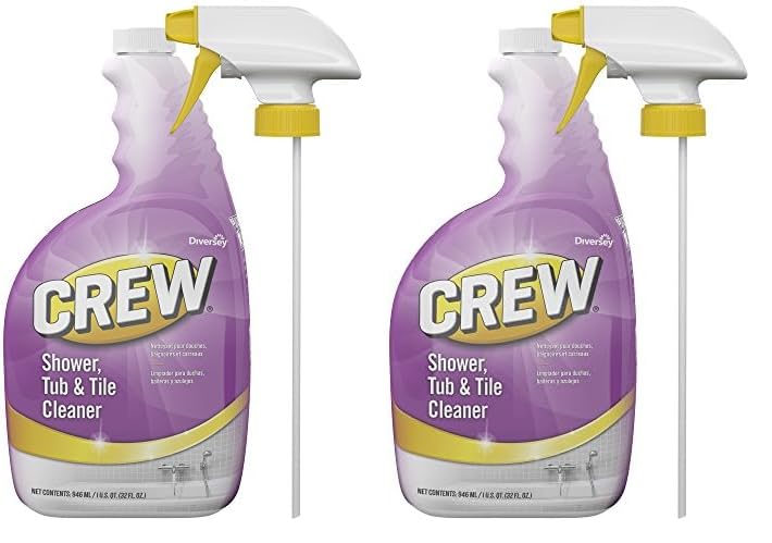 Limpiador para ducha, bañera y azulejos Diversey CREW CBD540281. Elimina residuos de jabón y depósitos de agua dura. Aroma fresco. Listo para usar. 947 ml (paquete de 2).