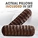 Cheer Collection Faux Fur Bolster Pillows – Soft Decorative Cylinder Pillows for Bed or Couch, Machine Washable – 8” x 24”, Set of 2, Choco