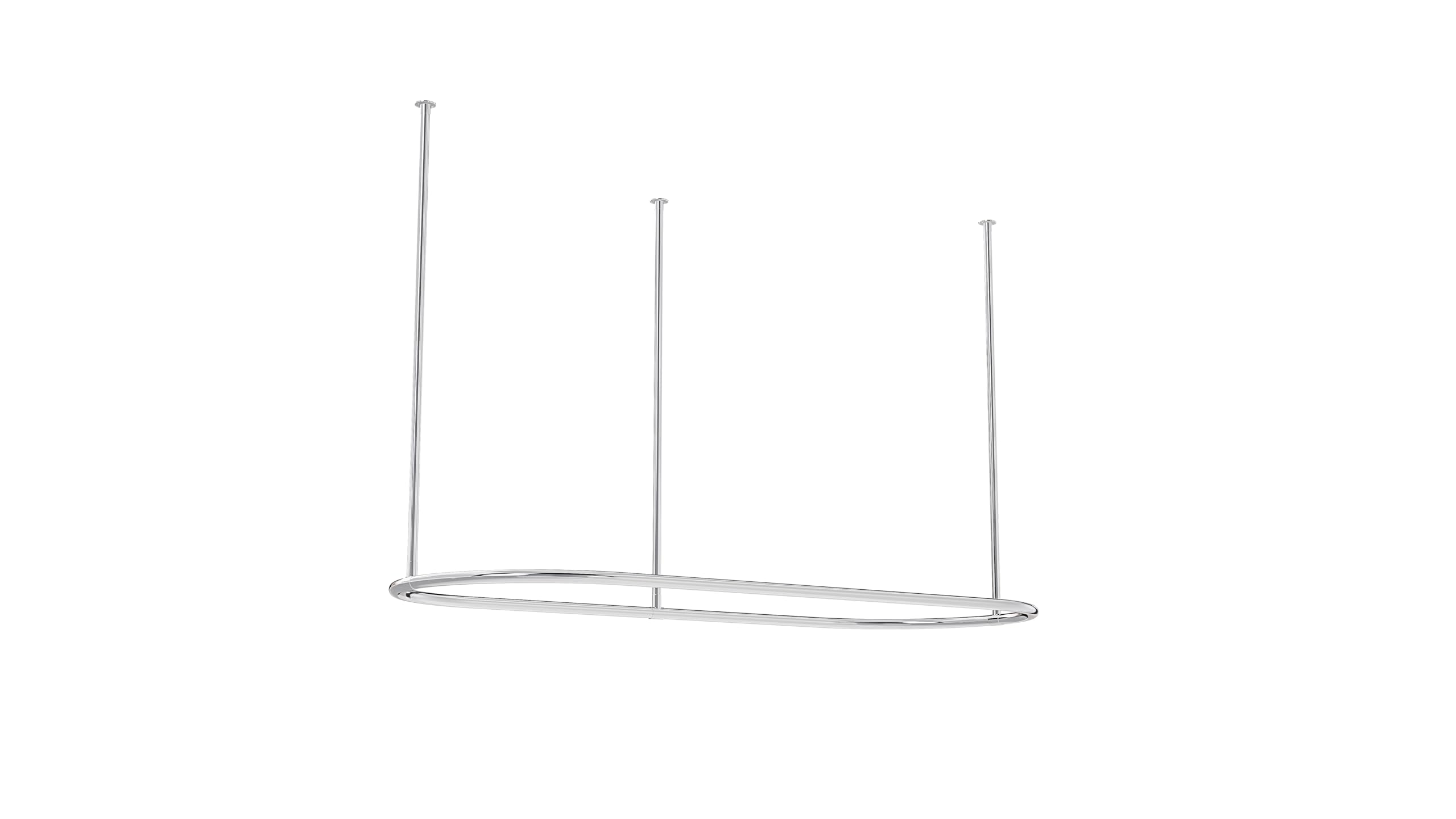 SATOH Stainless Steel Oval Shower Curtain Rod with Ceiling Support for Clawfoot Tub, 60