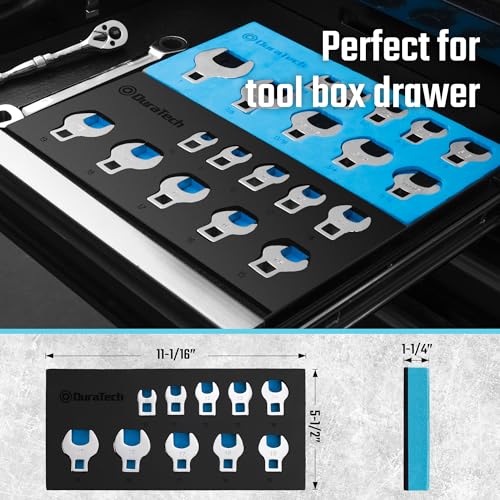 Image of DURATECH 10-Piece 3 /8 inch Drive Crowfoot Wrench Set, Metric, 10-19mm