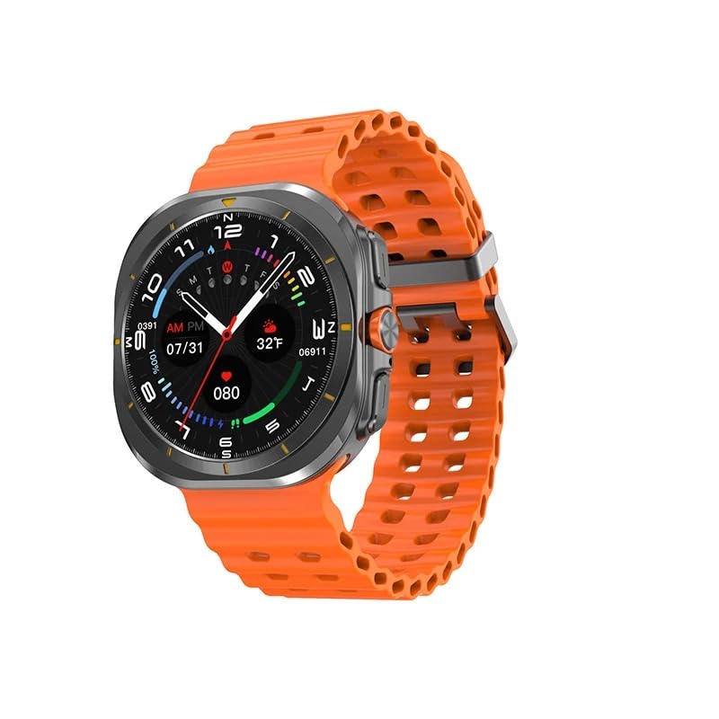 Reloj inteligente DT Watch Ultra 7 2024, transferencia de datos USB, 4 GB, visión 3D, TWS, reloj inteligente para hombres y mujeres, llamada Bluetooth, carga inalámbrica (naranja)