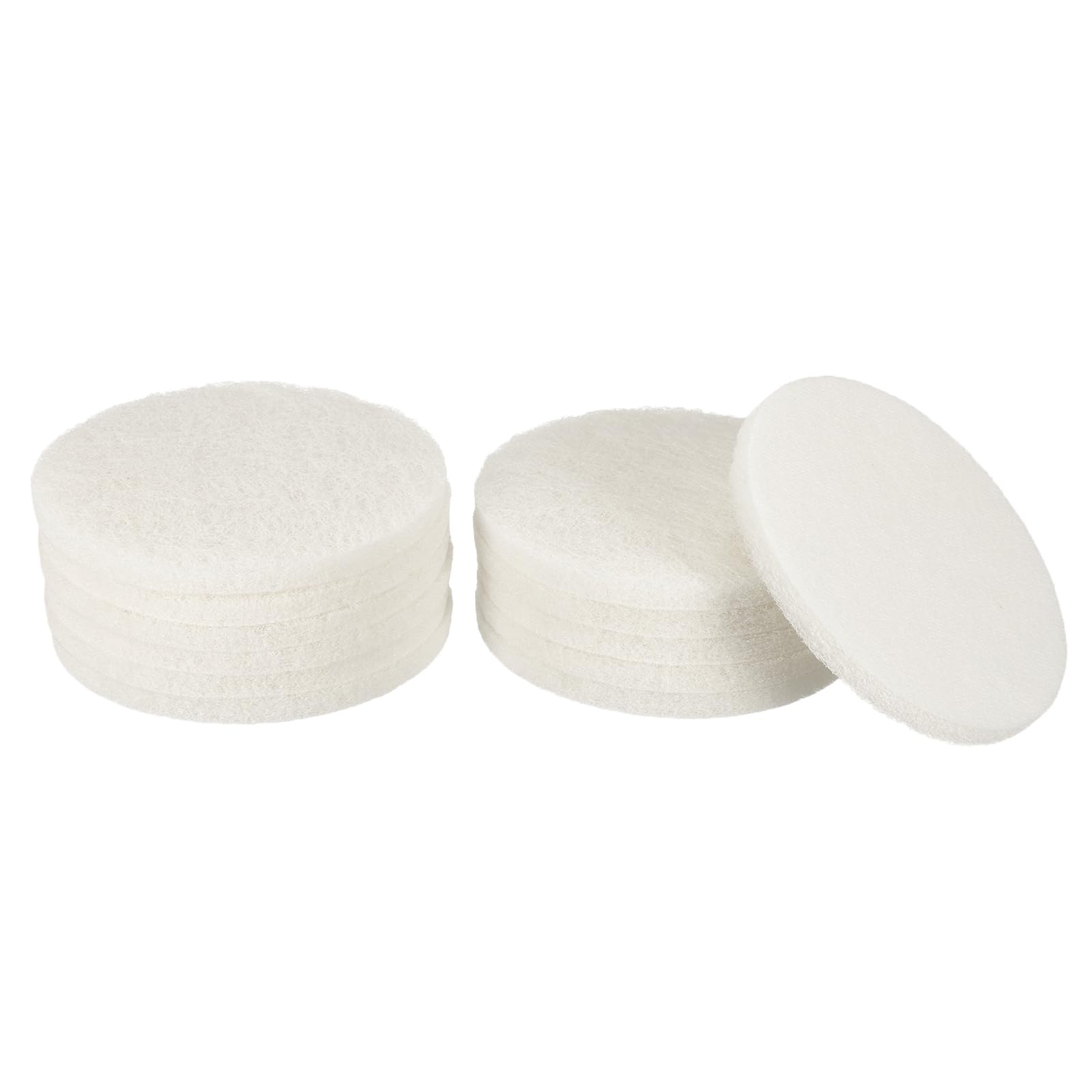 sourcing map 12pcs Scrubber Scouring Pads 450 Grits 5 Inch Drill Power Brush Hoop and Loop Surface Conditioning Disc Drill Scuffing Disc Scrub Pads for Home Kitchen Cleaning, White