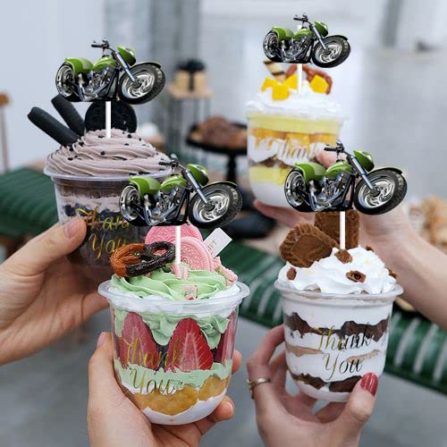 18 Stück Cupcake-Topper Mit Motorrad-Motiv In Grün – Perfekt Für Jungs, Männer & Sport-Partys