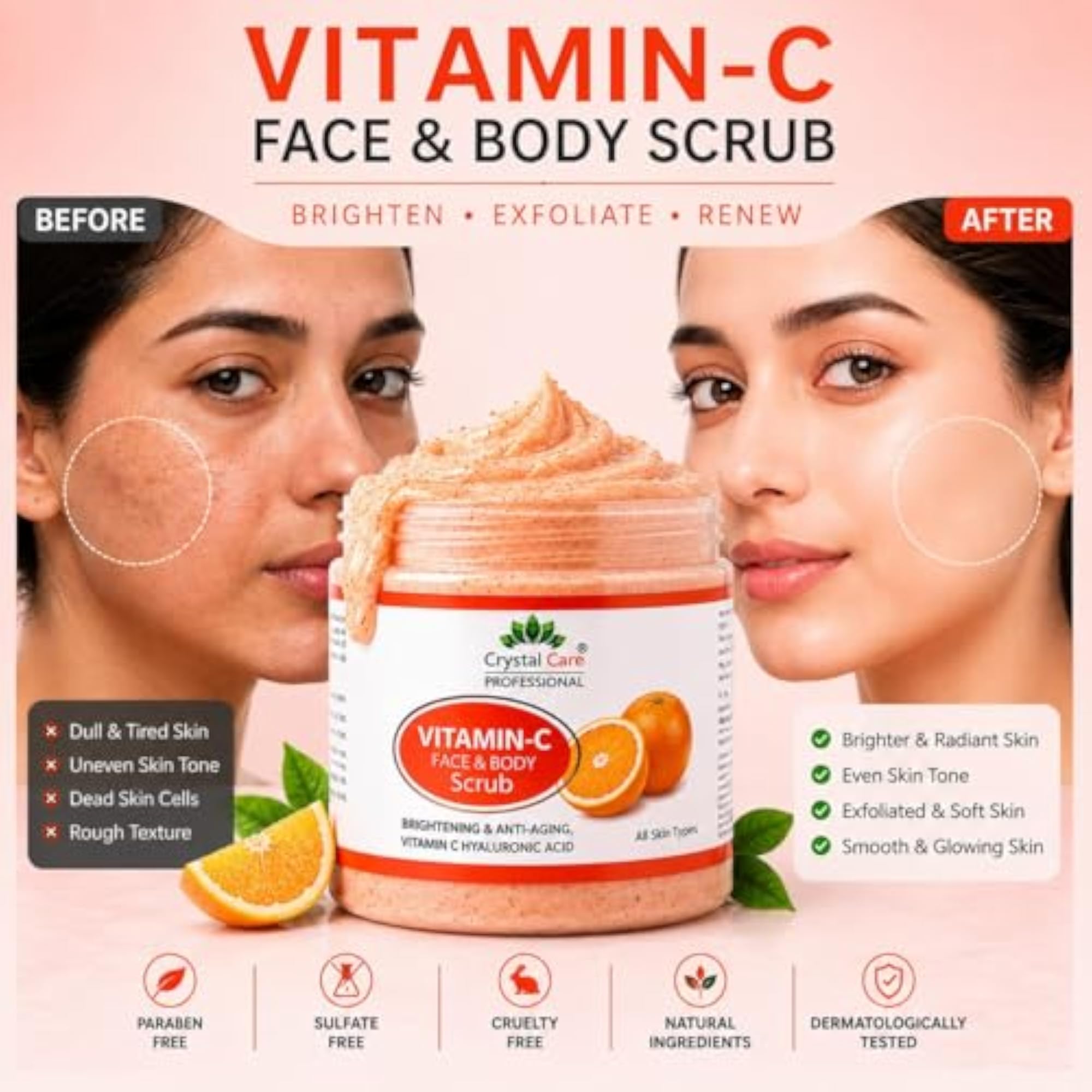 Vitamin C Face & Body Scrub with Hyaluronic Acid