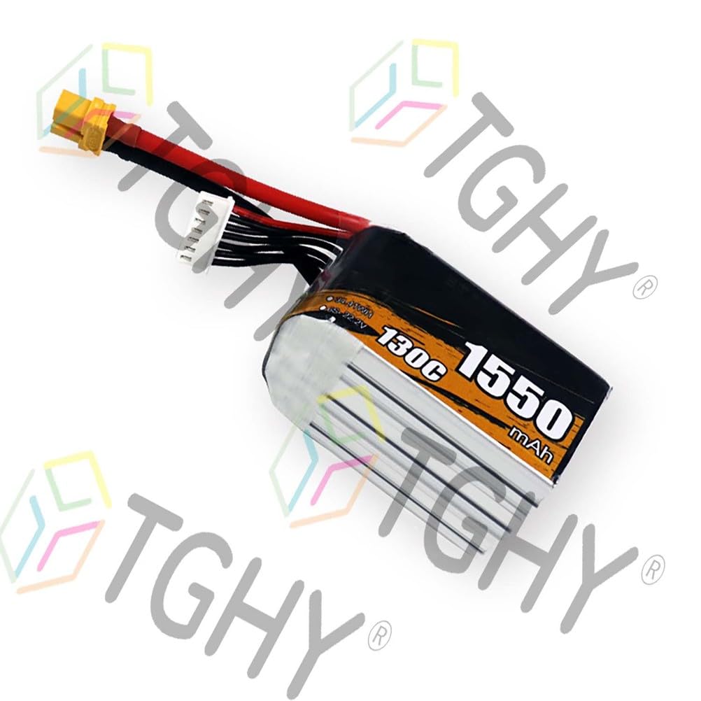 TGHY Batteria Lipo 6S 22,2 V 1550 mAh Batterie al Litio per droni 130 C per droni/Aerei Modello/Altoparlanti mobili da 37,2 W e Inferiori, Accessorio di Ricambio