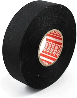 tesa PET Cloth Wire Harness Tape [Flame Retardant] (51036): 3/8 in. x 27.3 yds. (Black)