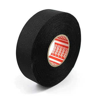 tesa 51036 PET Cloth Wire Harness Tape [Flame Retardant] 3/4 in. x 27.3 yds. Black