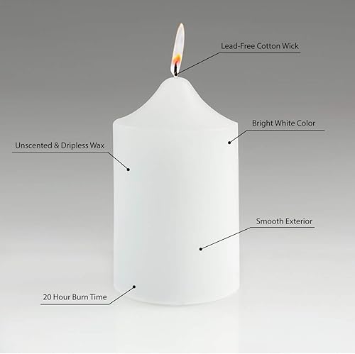 Miniatura 5 de Super Z Outlet 2 x 3 velas blancas sin perfume para bodas decoración del hogar relajación mecha de algodón sin humo Juego de 6
