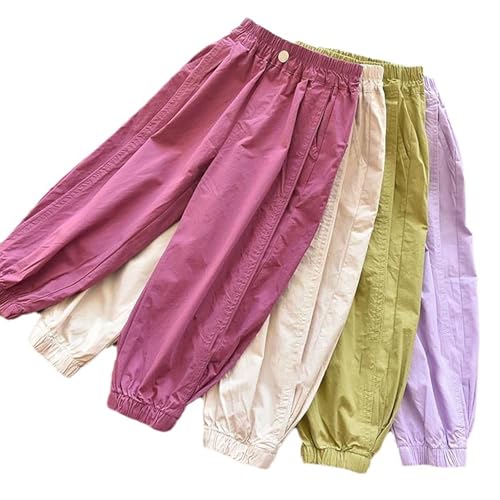 Moonker Solid Color Pants for Girls Casual Elastic Waist Stretchy Soft Summer Trendy Joggers Comfy Baby Girl2