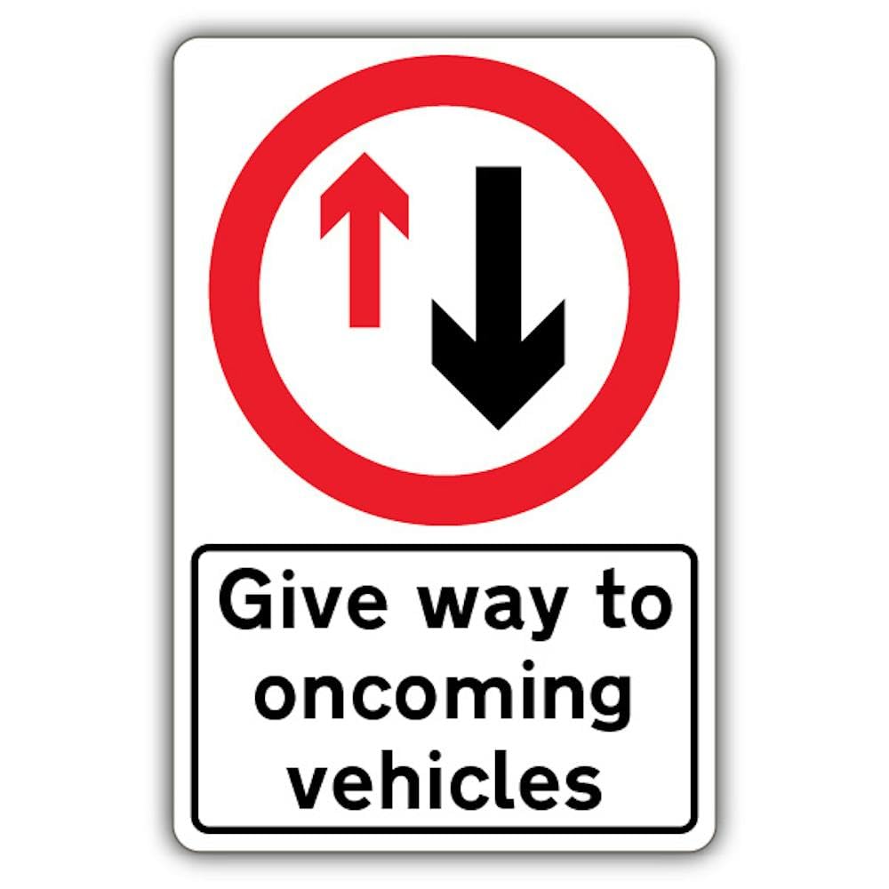 V Safety Give Way To Oncoming Vehicles Safety Sign - 300 x 450 mm - 2mm Rigid Plastic